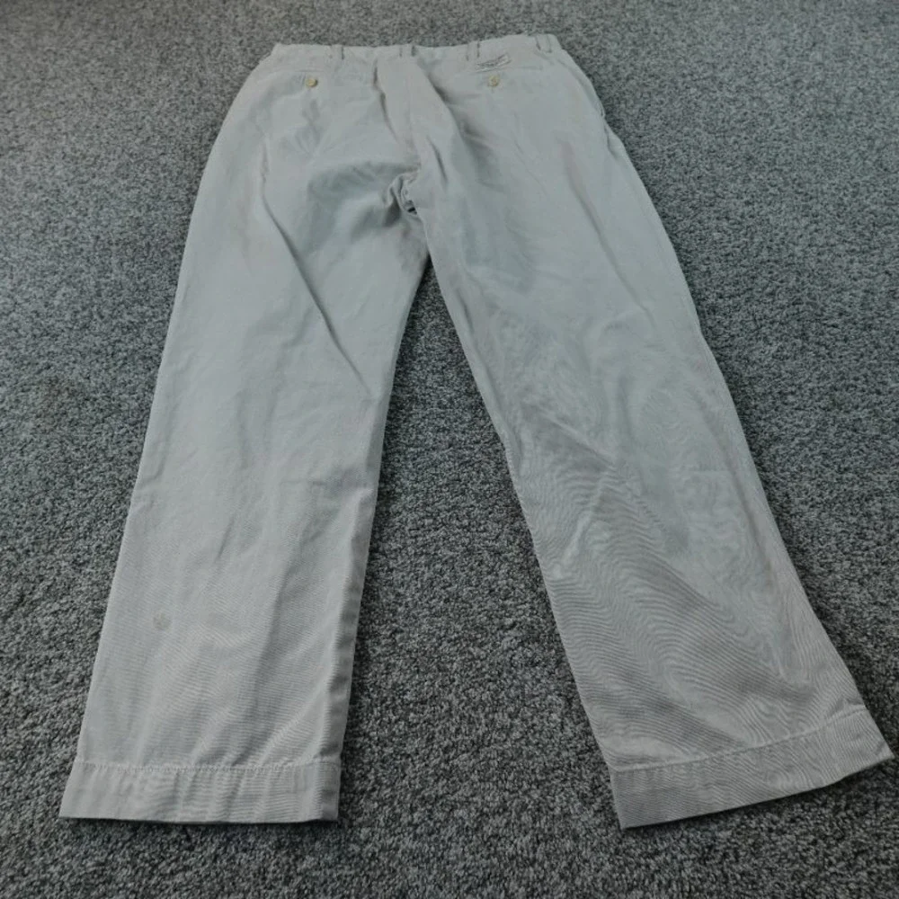 VTG Polo Ralph Lauren Pants Mens 34X30 Beige Chino Trouser‎ Flat Front Preppy